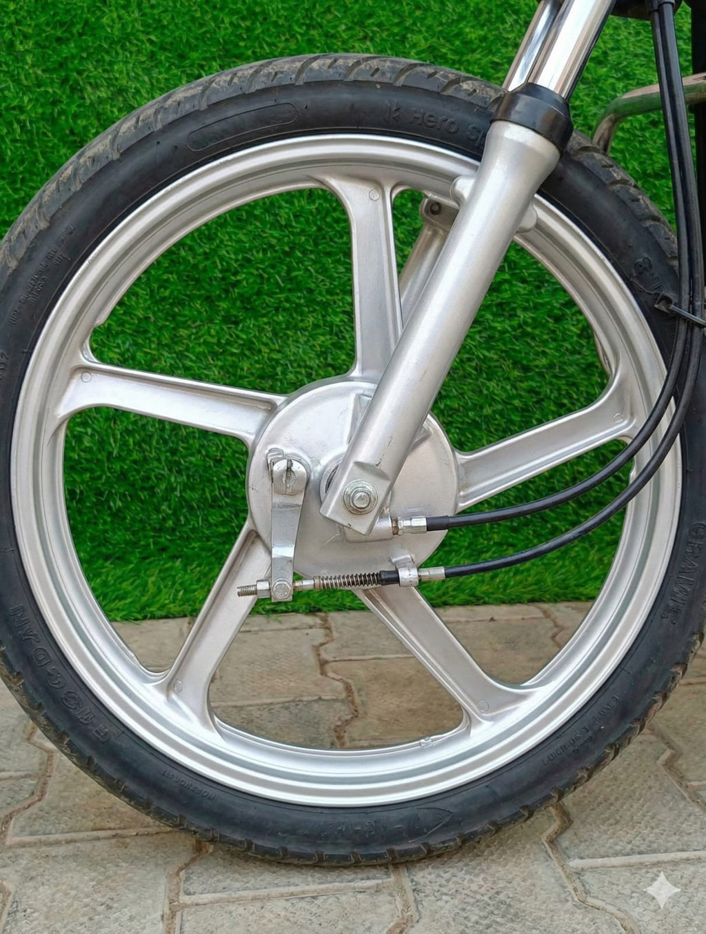 Front & Rear Alloy Wheel Combo for Hero Splendor Plus + FREE 1L Engine Oil